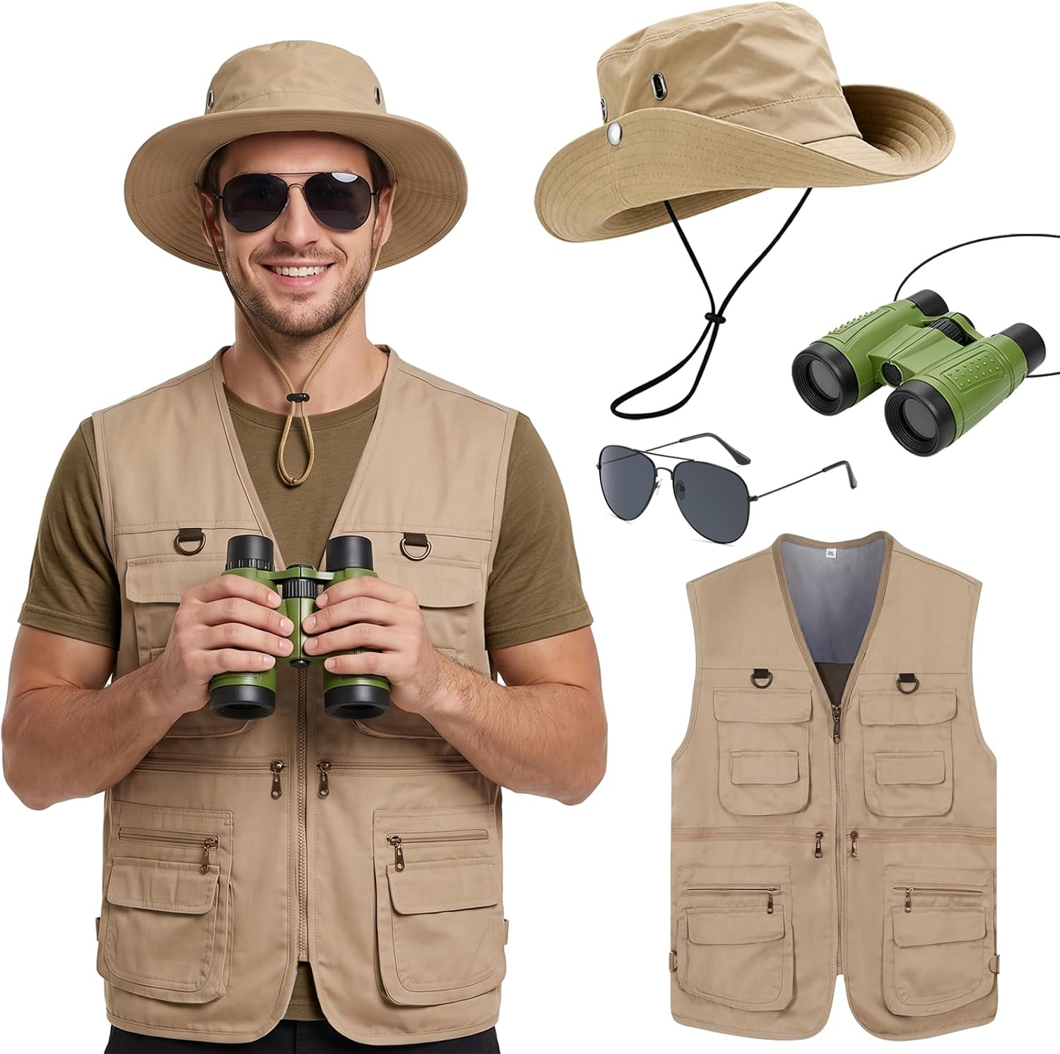 Zoo Outdoor Adventure Set - طقم زي سفاري للرجال مكون من