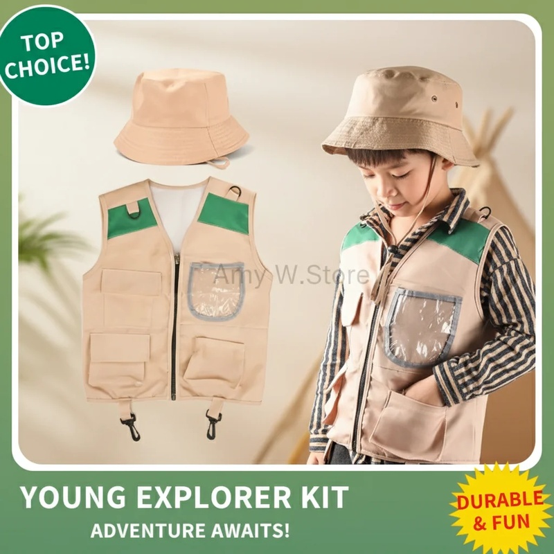 طقم سترة وقبعة استكشاف السفاري - مراجعة Outdoor Adventure Boys وسعره