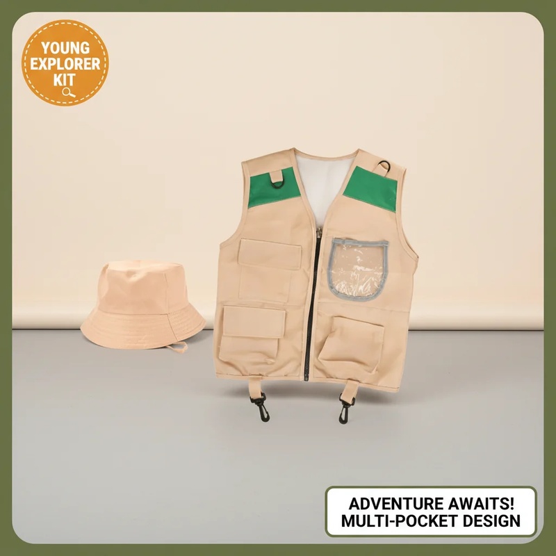 طقم سترة وقبعة استكشاف السفاري - مراجعة Outdoor Adventure Boys وسعره