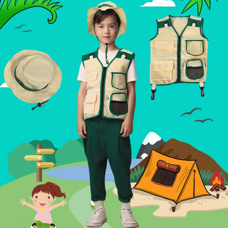 صدرية وقبعة مستكشفة تخييم للأط - مراجعة Outdoor Adventure Kids Party وسعره