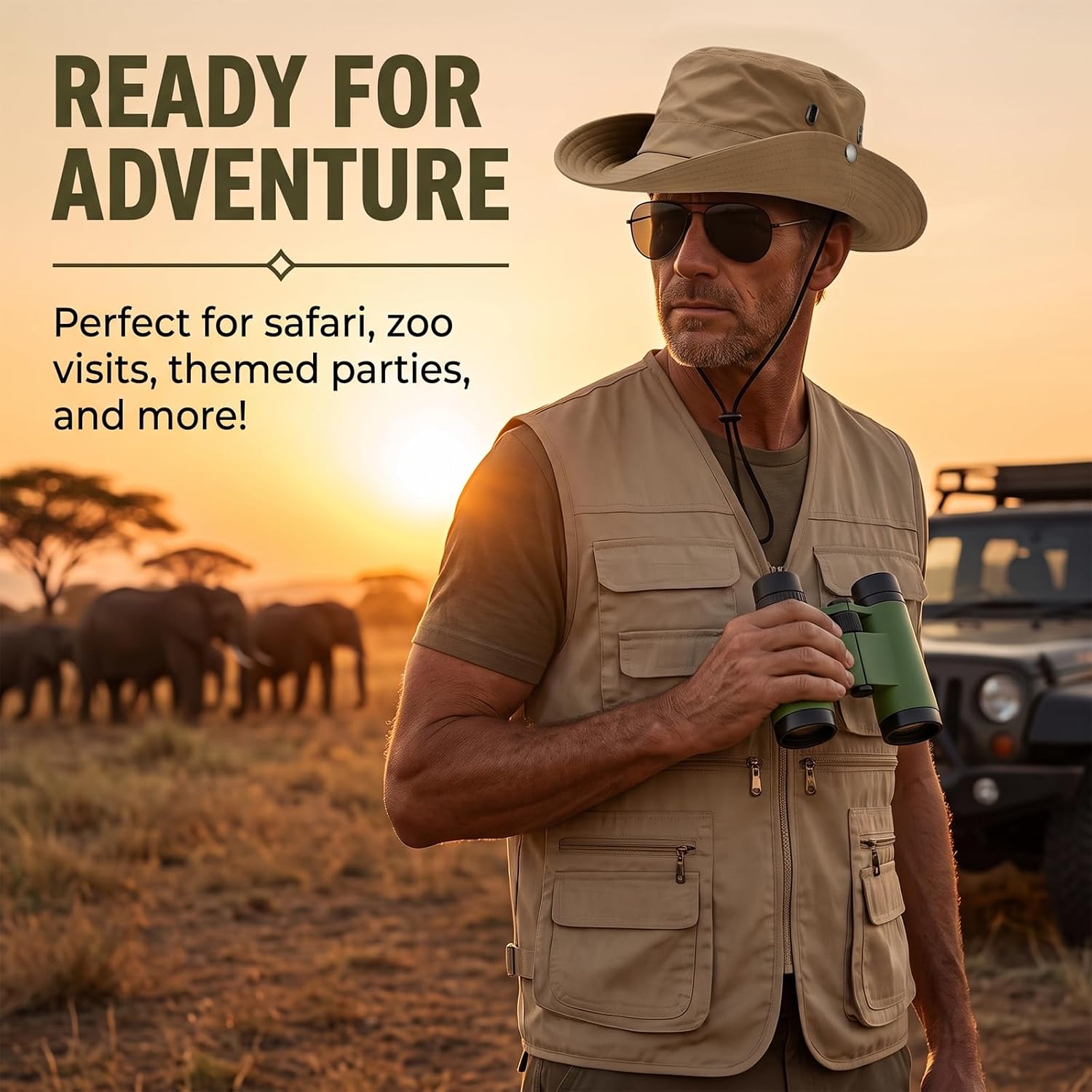 طقم زي سفاري للرجال مكون من 4  - مراجعة Zoo Outdoor Adventure Set وسعره